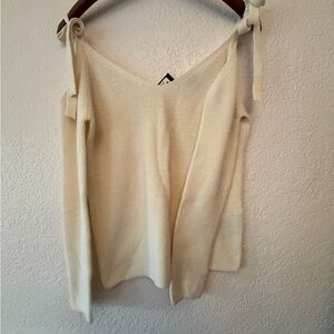 Club Monaco Off-the-Shoulder Cream Sweater